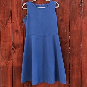 Talbots sky blue knit sleeveless a line L dress